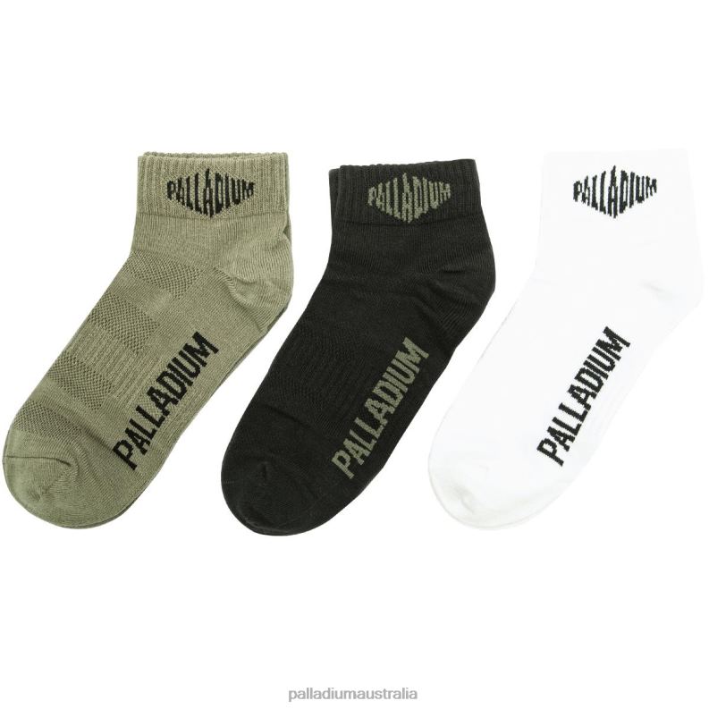 Palladium Unisex BASIC LO SOCKS PACK 2868N339 Socks DUSKYGRN/STARWHT/BLK