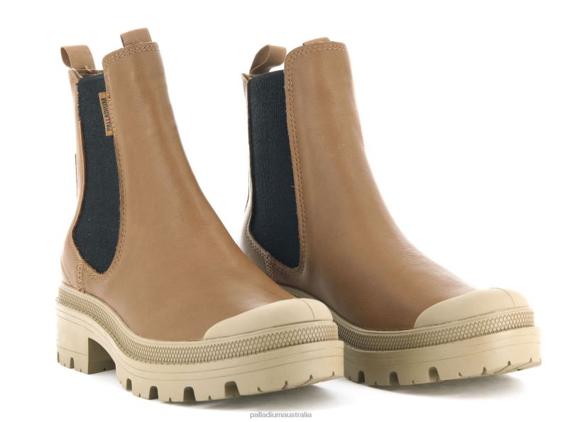 Palladium Women PALLABASE CHELSEA LEATHER 2868N232 Boots DEAR BROWN