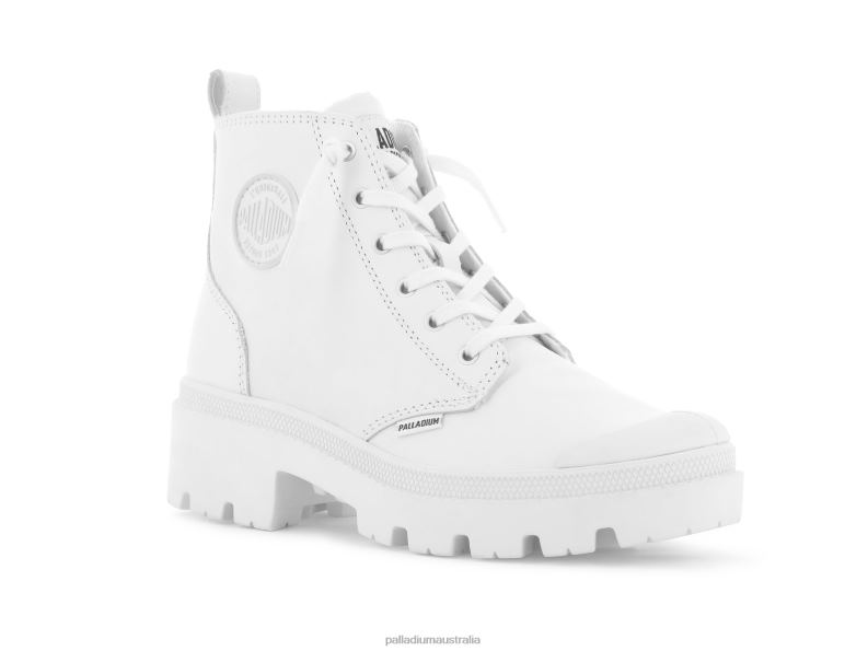 Palladium Women PALLABASE LEATHER 2868N224 Boots WHITE/BLACK