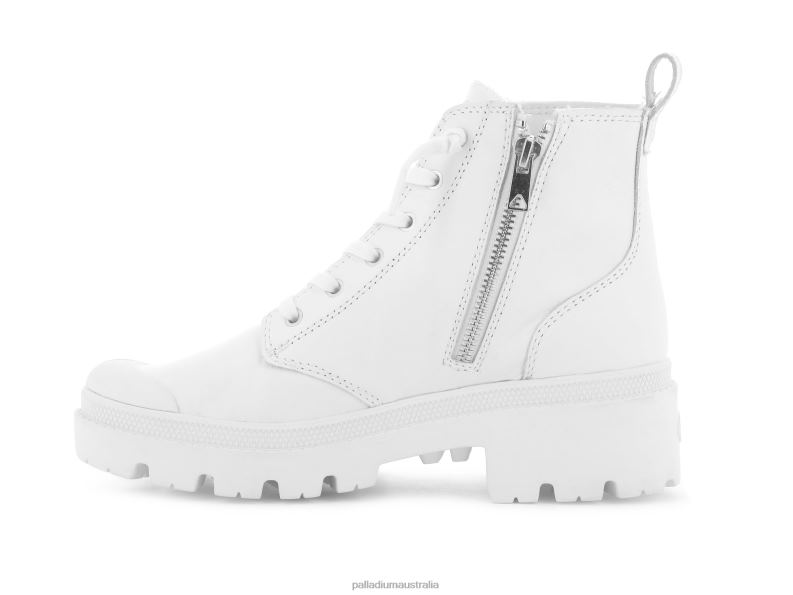 Palladium Women PALLABASE LEATHER 2868N224 Boots WHITE/BLACK