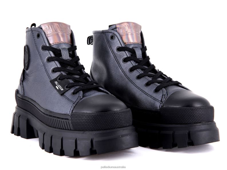 Palladium Women REVOLT HI METAL 2868N288 Boots DARK SILVER