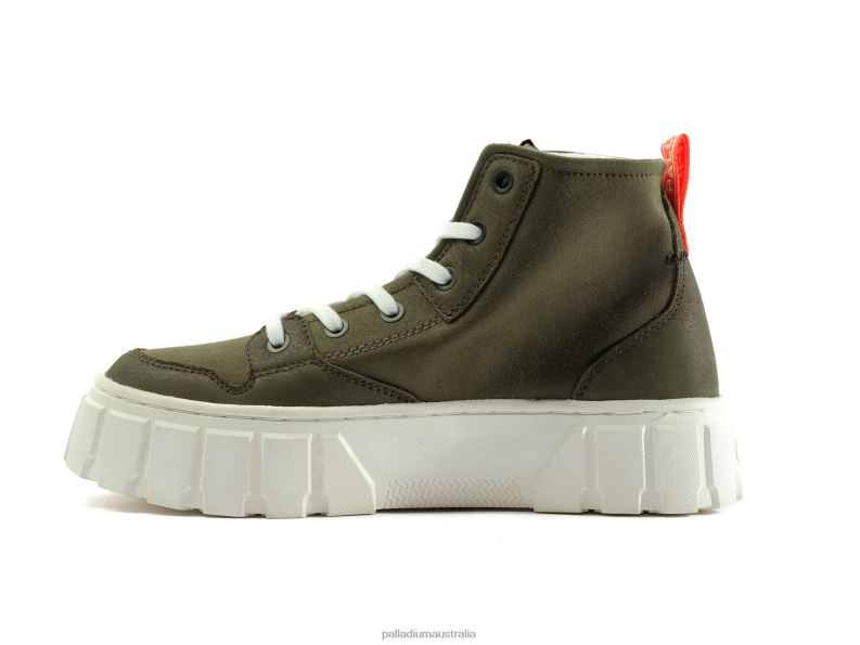 Palladium Women PALLATOWER HI 2868N283 Shoes OLIVE NIGHT