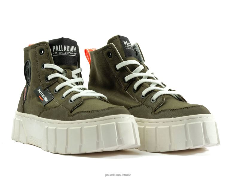 Palladium Women PALLATOWER HI 2868N283 Shoes OLIVE NIGHT